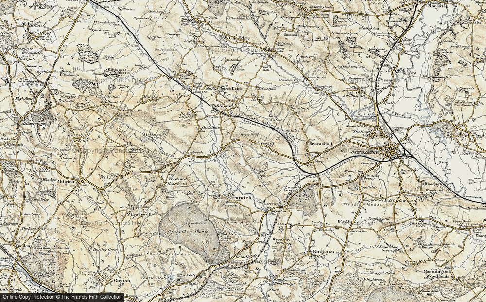 Old Map of Painleyhill, 1902 in 1902