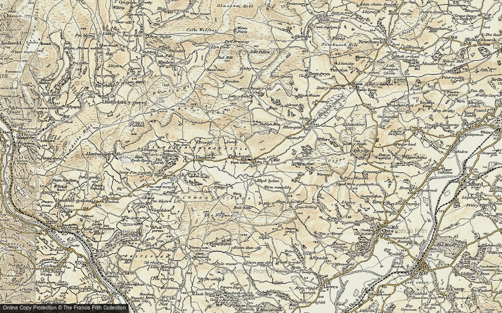 Old Map of Historic Map covering Bailey Bedw in 1900-1902