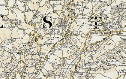 Old map of Painswick in 1898-1900