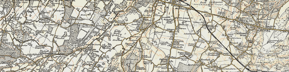 Old map of Painter's Forstal in 1897-1898