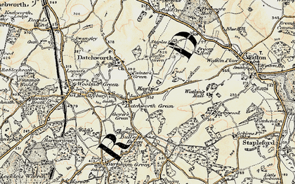 Old map of Painter's Green in 1898-1899