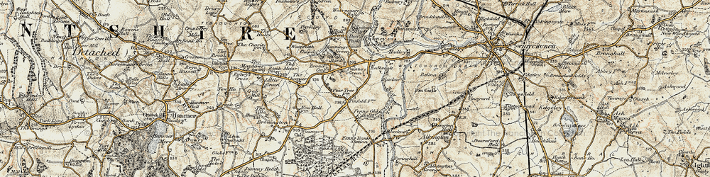 Old map of Painters Green in 1902