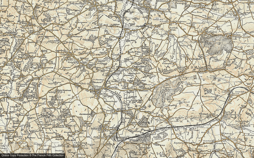 Old Map of Paintmoor, 1898-1899 in 1898-1899