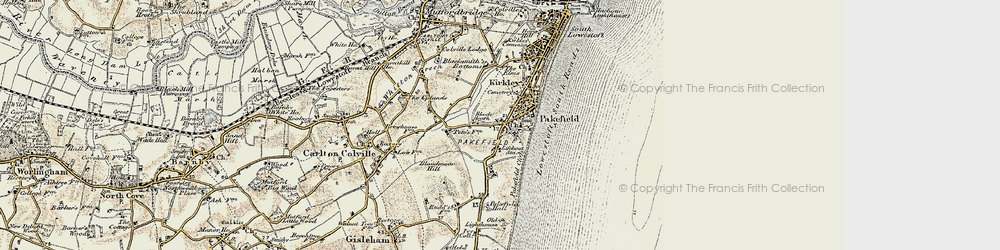 Old map of Pakefield in 1901-1902