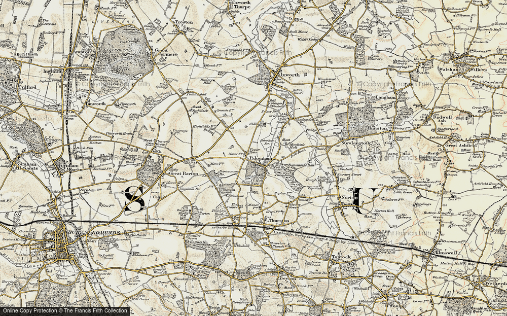 Old Map of Historic Map covering Bartonmere Ho in 1901