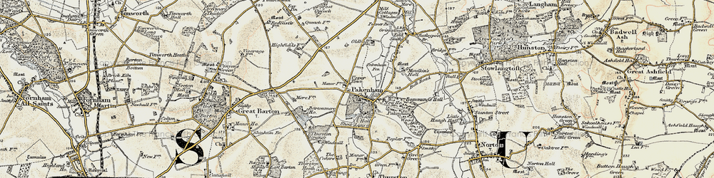 Old map of Pakenham in 1901