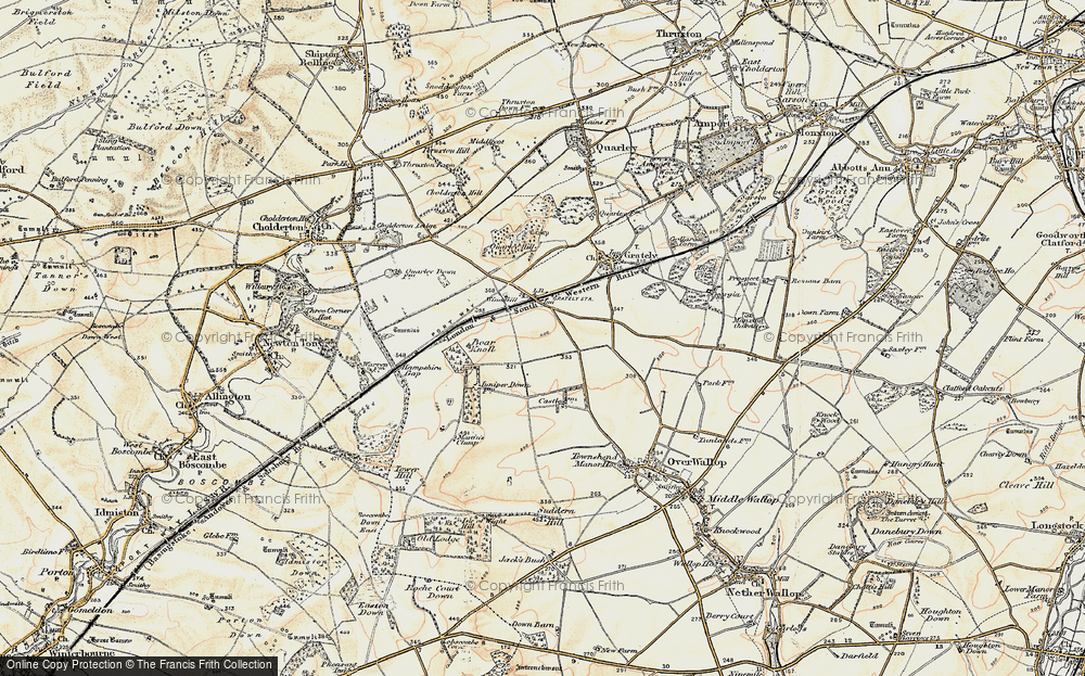 Old Map of Historic Map covering Boar Knoll in 1897-1899