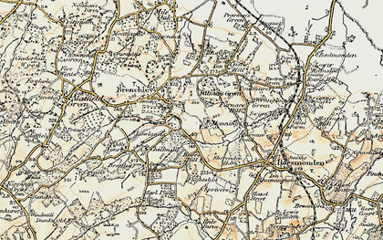Old map of Burrs Hill in 1897-1898