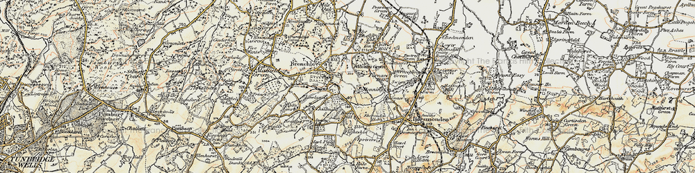 Old map of Burrs Hill in 1897-1898