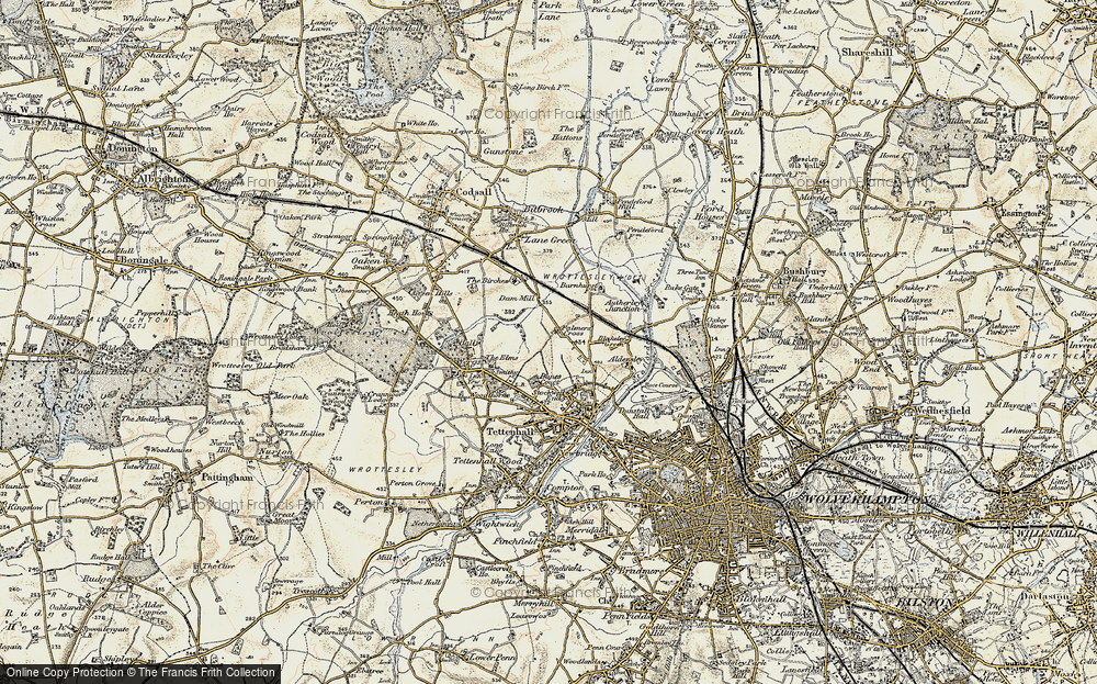 Old Map of Palmers Cross, 1902 in 1902