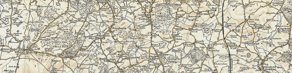 Old map of Pamber Green in 1897-1900