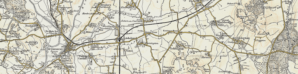 Old map of Pamington in 1899-1900