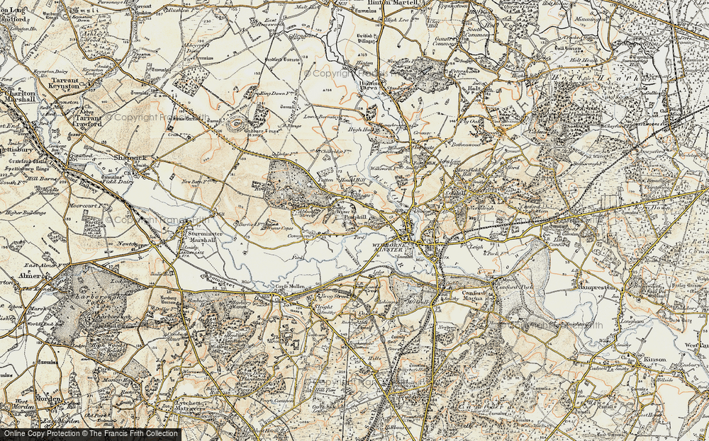 Old Map of Pamphill, 1897-1909 in 1897-1909