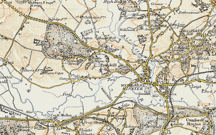Old map of Pamphill in 1897-1909