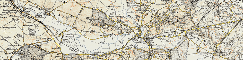Old map of Pamphill in 1897-1909
