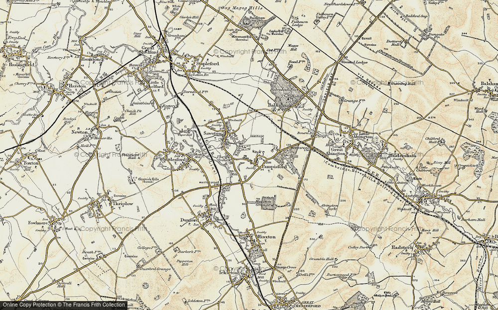 Old Map of Historic Map covering Brent Ditch in 1899-1901
