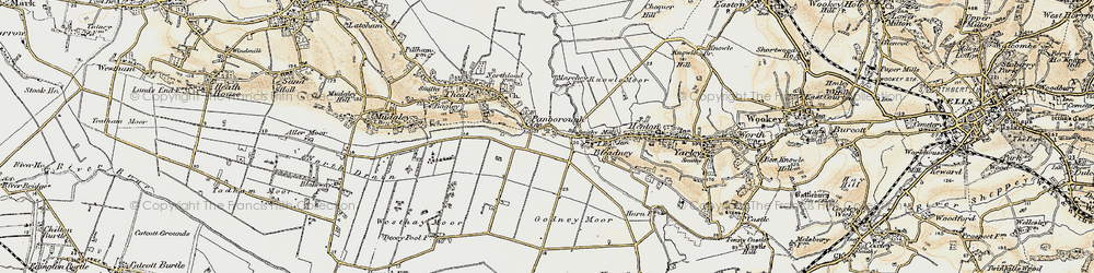 Old map of Panborough in 1898-1900