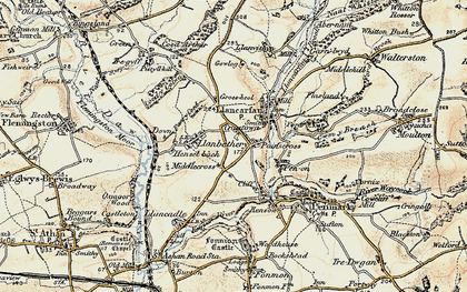 Old map of Pancross in 1899-1900
