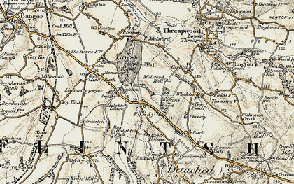 Old map of Burton's Wood in 1902