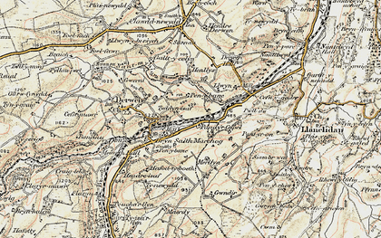 Old map of Pandy'r Capel in 1902-1903