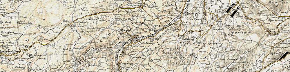 Old map of Pandy'r Capel in 1902-1903