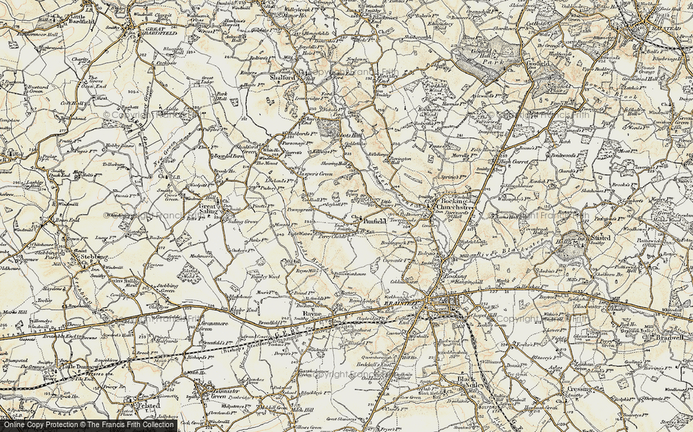Old Map of Panfield, 1898-1899 in 1898-1899