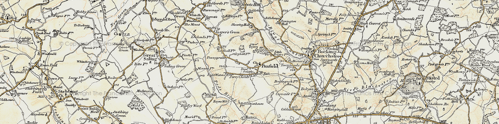 Old map of Panfield in 1898-1899