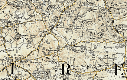 Old map of Panks Bridge in 1899-1901