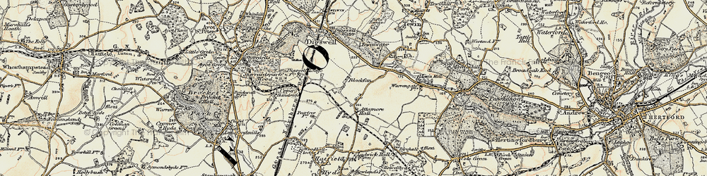 Old map of Panshanger Aerodrome in 1898