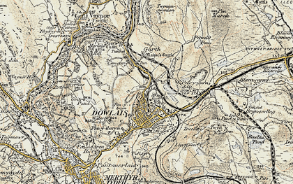 Old map of Pant in 1900