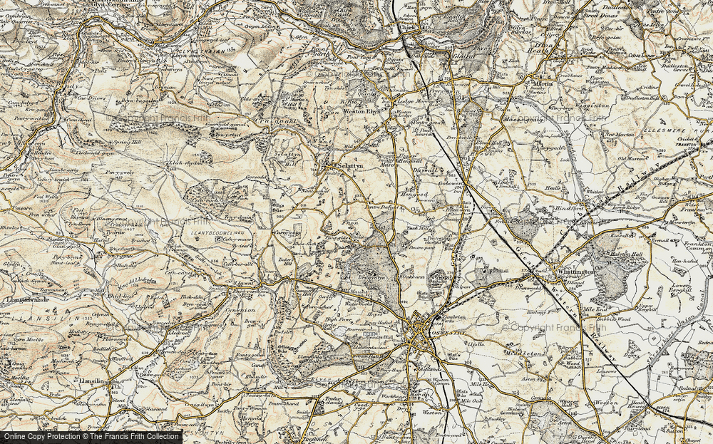 Old Map of Historic Map covering Lawr-y-pant in 1902-1903