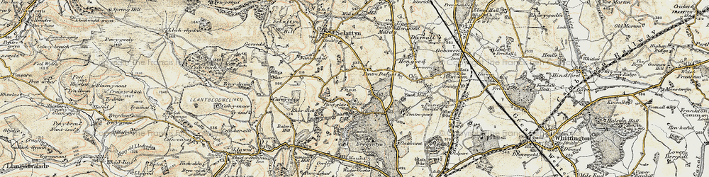 Old map of Brogyntyn in 1902-1903