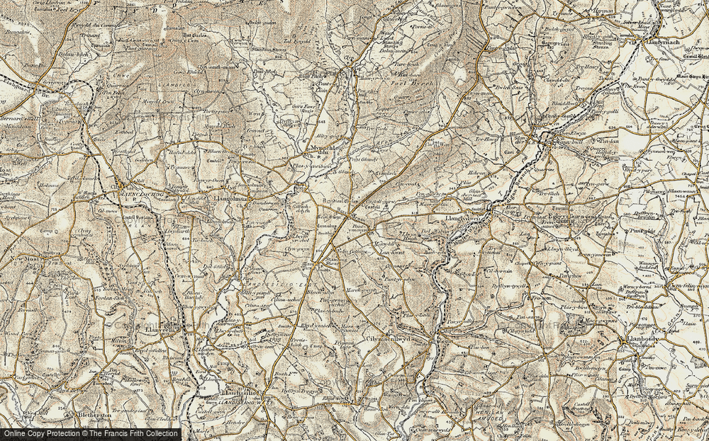 Old Map of Pant-y-Caws, 1901 in 1901