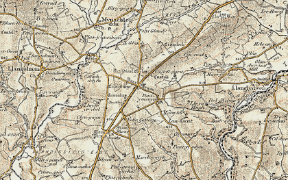 Old map of Pant-y-Caws in 1901