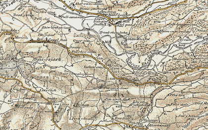 Old map of Pant-y-crûg in 1901-1903