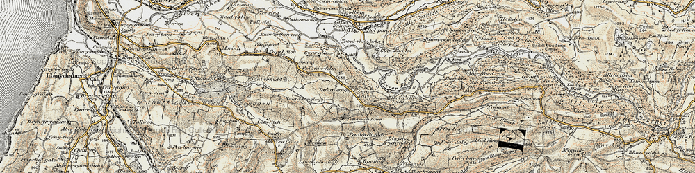 Old map of Pant-y-crûg in 1901-1903
