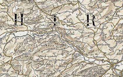 Old map of Pant-y-ffridd in 1902-1903