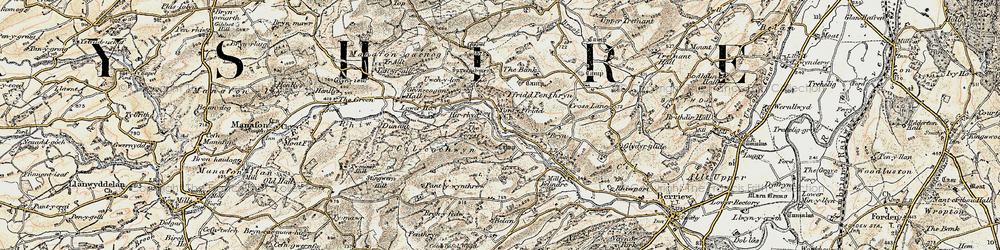 Old map of Pant-y-ffridd in 1902-1903