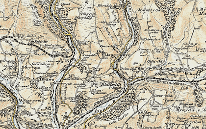 Old map of Pant-yr-awel in 1899-1900