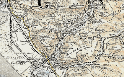 Old map of Pantdu in 1900-1901