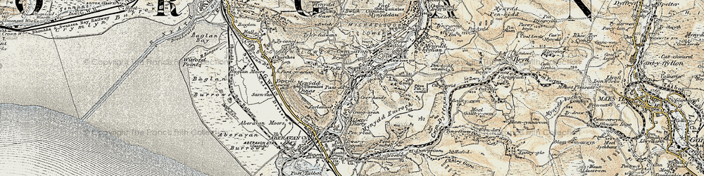 Old map of Pantdu in 1900-1901