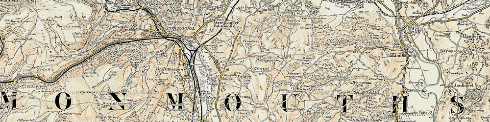 Old map of Panteg in 1899-1900