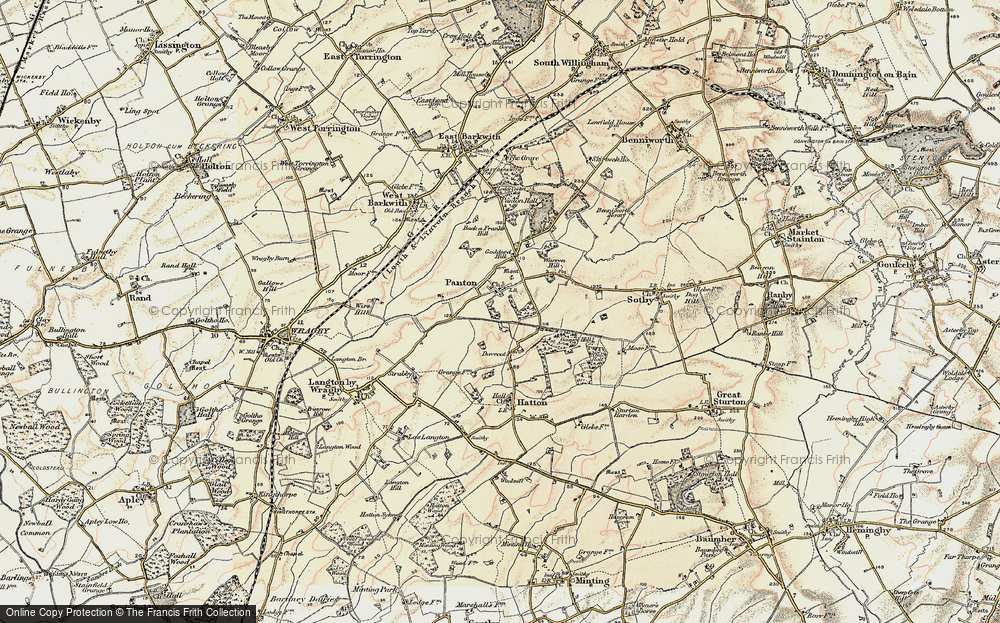 Old Map of Historic Map covering Wire Hill in 1902-1903