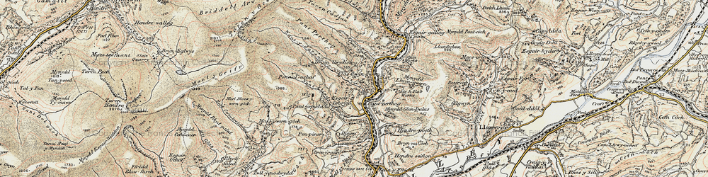 Old map of Pantperthog in 1902-1903