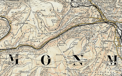 Old map of Tir-pentwys in 1899-1900