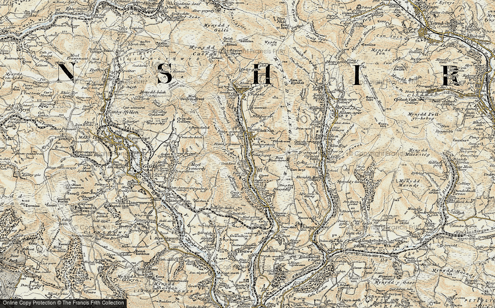Old Map of Pantygog, 1900 in 1900