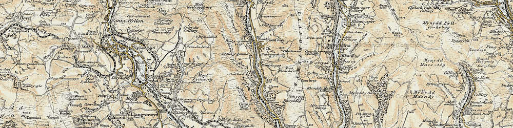 Old map of Braich y Cymmer in 1900