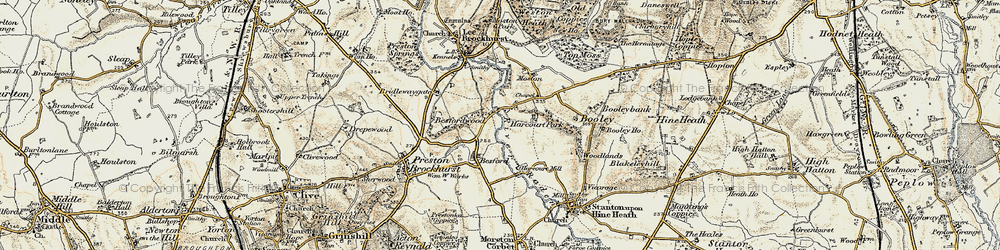 Old map of Papermill Bank in 1902