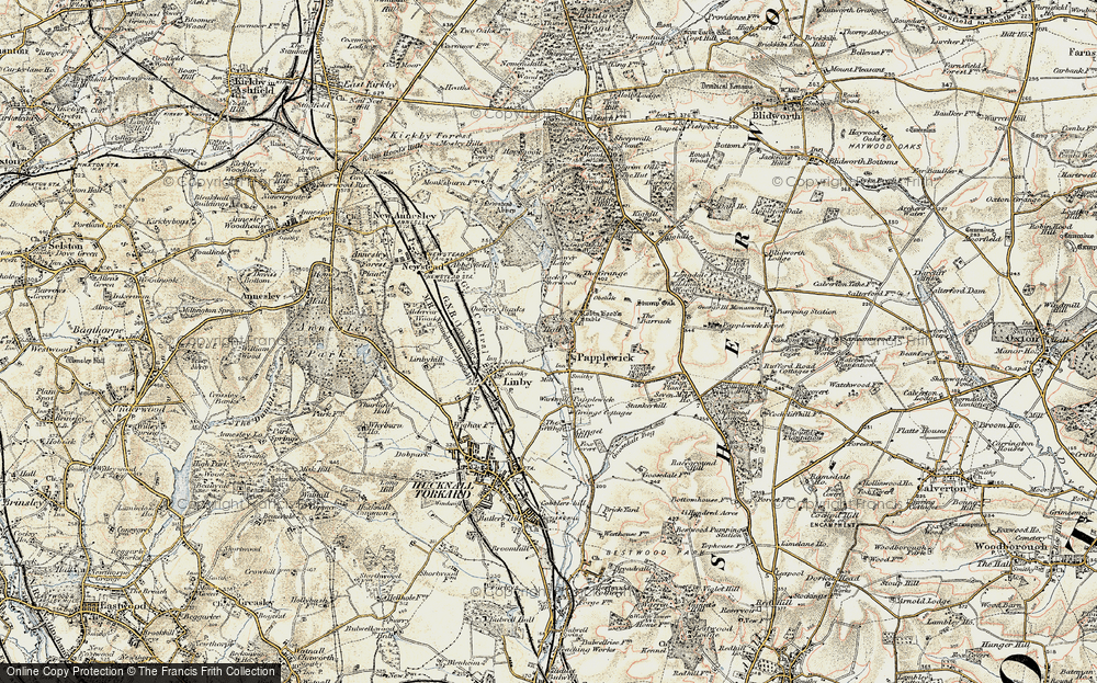 Old Map of Papplewick, 1902 in 1902