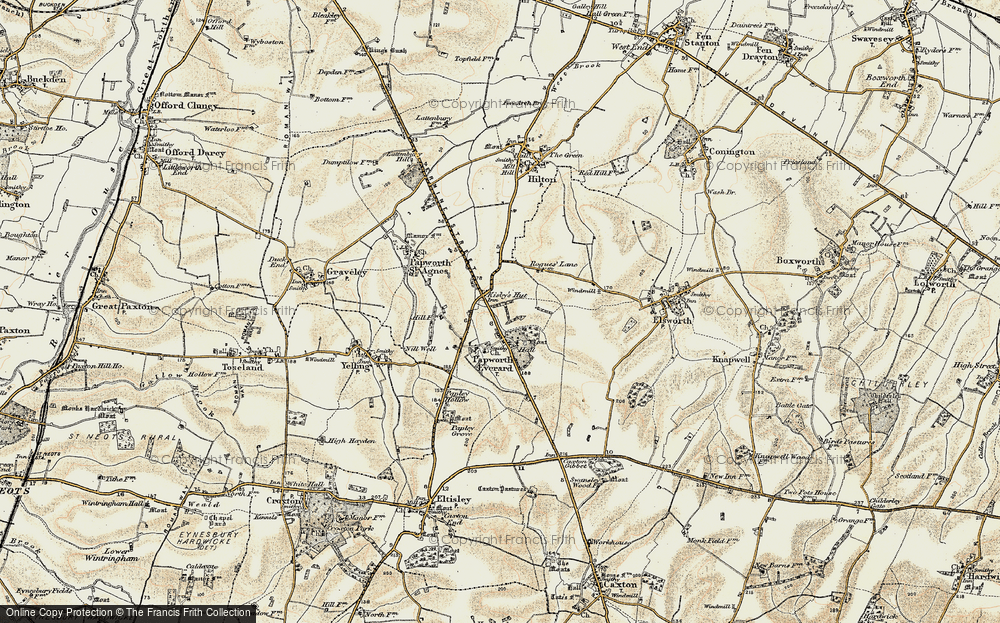 Old Map of Papworth Everard, 1898-1901 in 1898-1901
